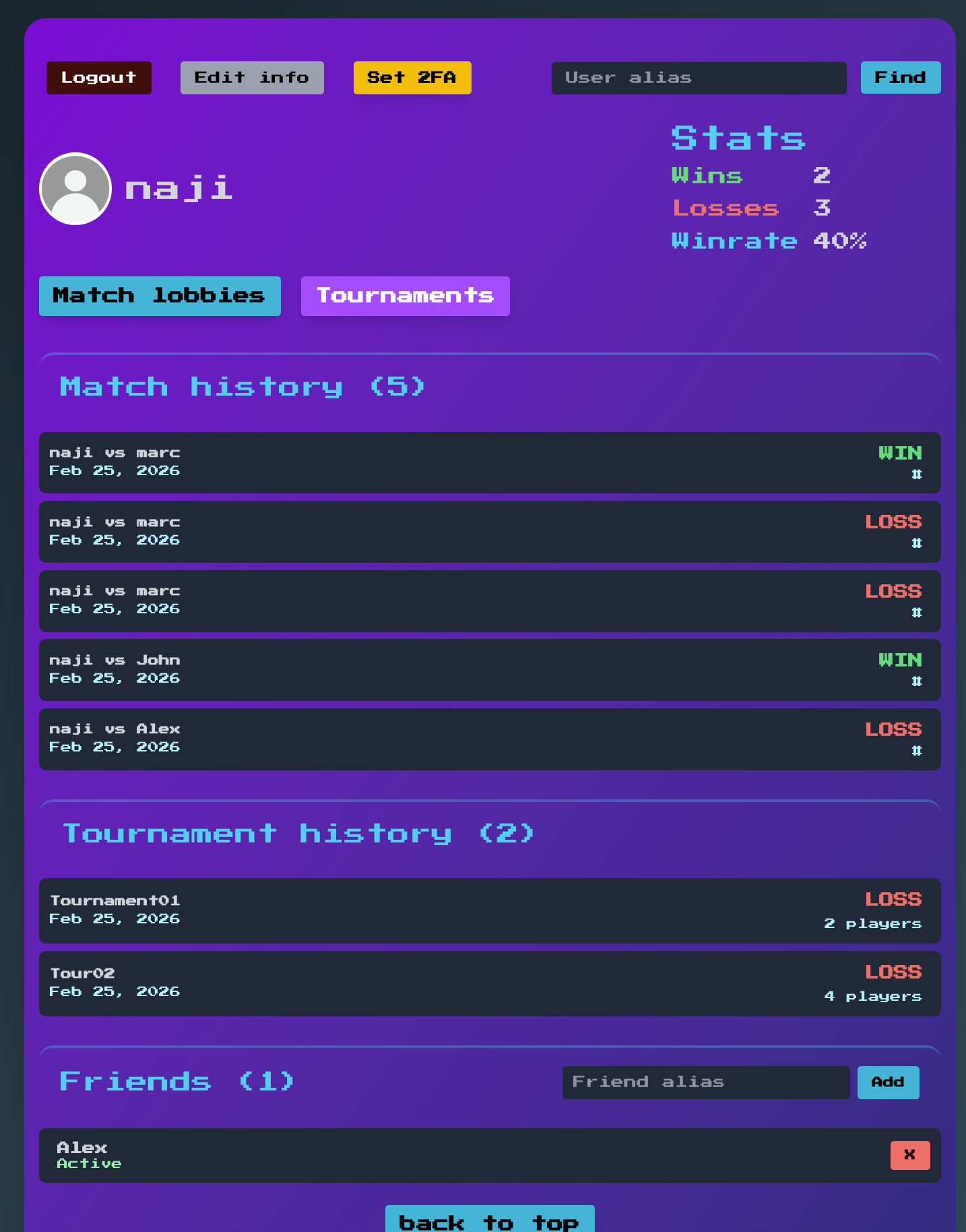 Pong Profile