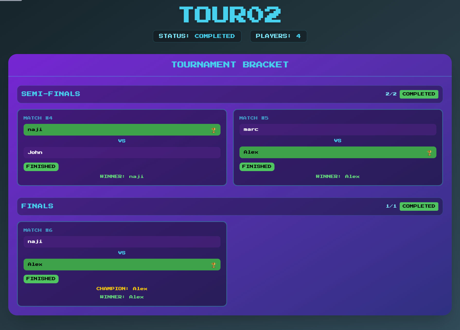 Pong tournament
